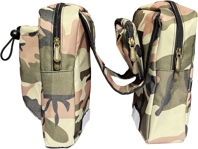 ATV Tank Bag Saddle Bag Waterproof Motorcycle Bag Compatible with Snowmobile Sportsman Scrambler FourTrax Grizzly UTV Hanging Storage Bag Camo Brown