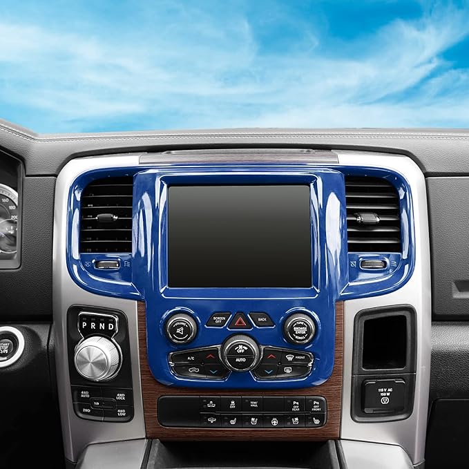 RT-TCZ Center Console Navigation GPS Panel Trim Cover Decoration Sticker Interior Accessories for Dodge Ram 2011-2017 (Blue)