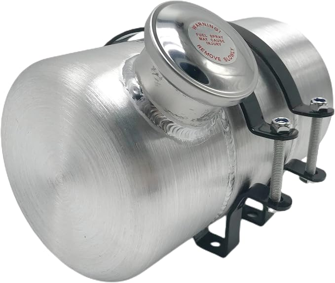JSD 1 Gallon 6''x10" Aluminum Spun Round Gas Tank End Fill 1/4" NPT Outlet for motorbike,mini bike,go kart