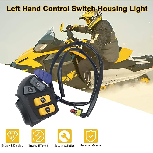 515177509 Left Handle Control Housing Switch Light Fit for Ski-Doo GSX Renegade MXZ Summit Expedition Grand Touring Skandic 2010-2014, Replace# 515177020 515176870 415129540