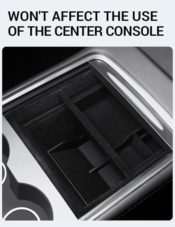 BASENOR Tesla Model Y Model 3 Behind Screen Storage and Model Y Model 3 Lower Center Console Organizer