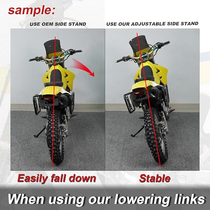 Xitomer Adjustable Kickstand Compatible with RM-Z250 2007-2013 & RM-Z450 2005-2007 - 7-Position Aluminum Sidestand with Wide Footpad