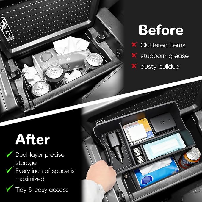 Auovo 6PCS for Toyota RAV4 2026 Accessories Center Console Organizer&Cup Holder&Wireless Charging Mat &Lower Protective Pad