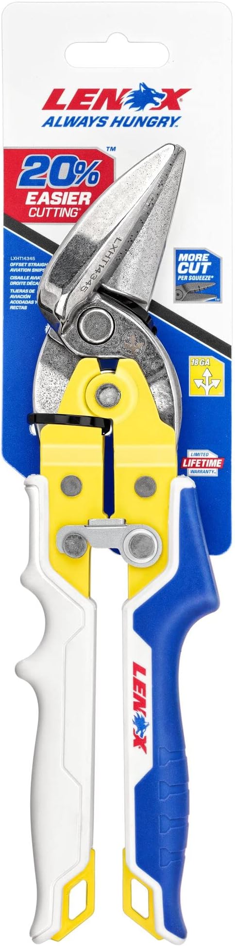 LENOX TOOLS Pliers, Offset Straight Avitation Snips, With Durable Grip (LXHT14345)