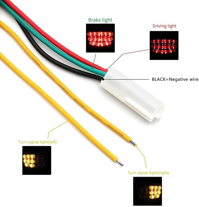 MZS Motorcycle Tail Light, LED Integrated Turn Signal Blinker Smoke Compatible with FZ1 Fazer 2006-2015 / FZ8 2011-2013