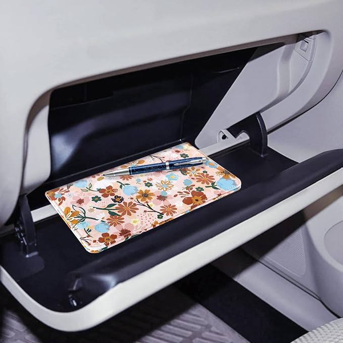 CoBak Car Registration and Insurance Holder - Vehicle Glove Box Car Organizer,Auto Truck Comparment Accessories Case with Magnetic Closure for Driver License,Cards