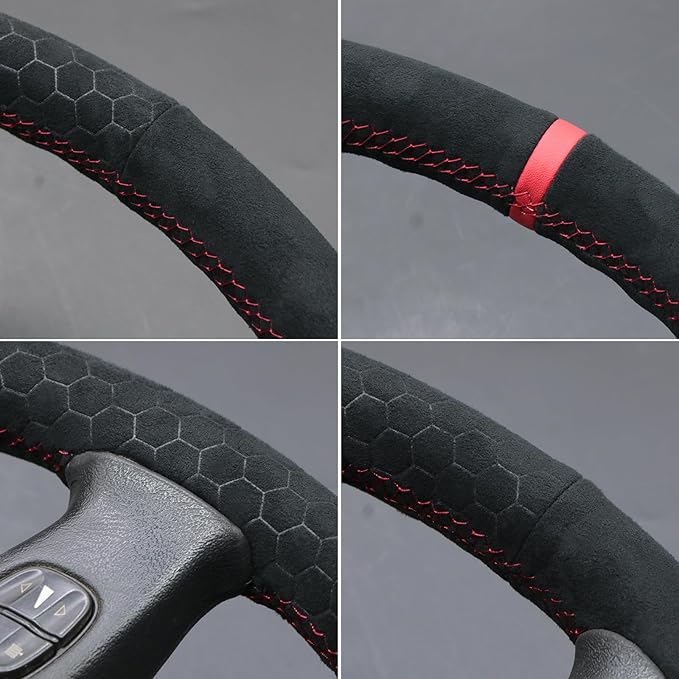 MEWANT Steering Wheel Cover for Chevy Silverado 1500/2500/3500 2003-2006 / Silverado 1500 2500HD 3500 Classic 2007 / Trailblazer 2002-2009 Hand-Stitched Steering Wheel Wrap
