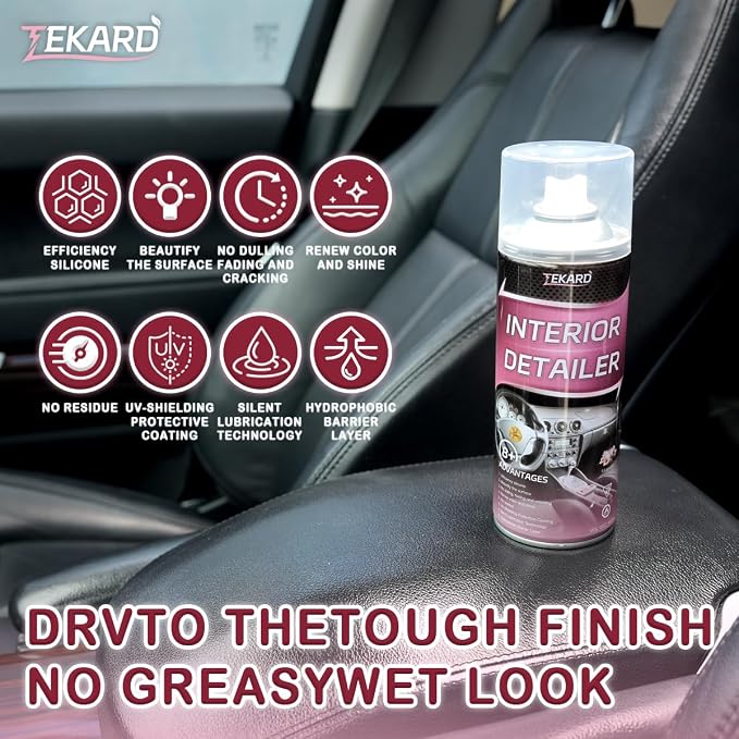 Car Interior Cleaner, Leather Cleaner, 15 oz. Large-Capacity Interior Detailer in Iron Can, Wheel Cleaner, Suitable for Cleaning Rubber, Plastic, and Leather Surfaces Inside Vehicles (3 Bottle)