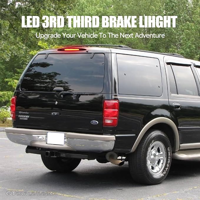 Third 3rd Brake Light LED for 1997-2002 Ford Expedition, High Mount Rear Brake Lights Assembly for 97-02 Expedition, Waterproof Center Cab Lamp Stop Light (RED)