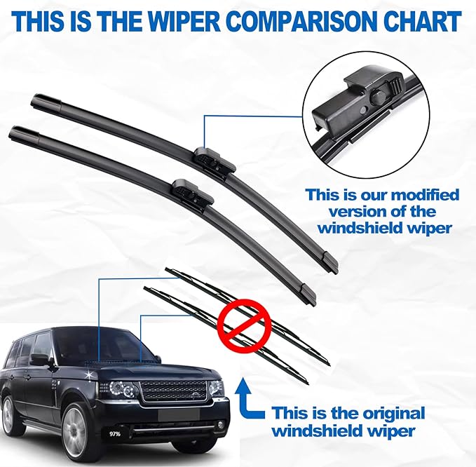 26"+26" Windshield Wipers With 18" Rear Wiper Blade Sets Automotive Replacement for Land Rover Range Rover 2002-2012,Easy For Installation,Wiper is a Modified and Upgraded Wipers (Pack of 3)