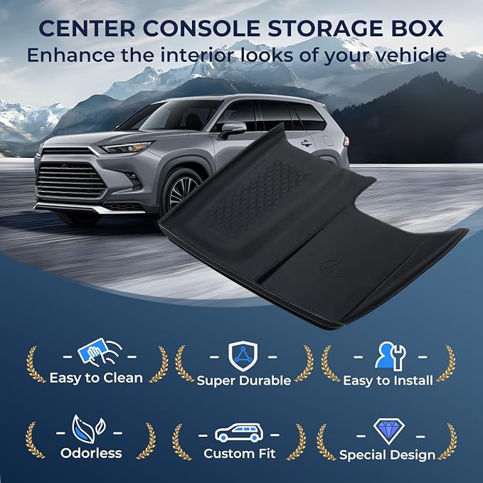 Wireless Charging Protective Mat for Toyota Grand Highlander 2026 2025 2024, Center Console Interior Accessories Silicone Anti-Slip Wireless Charger Cover Pad for 2024-2026 Grand Highlander