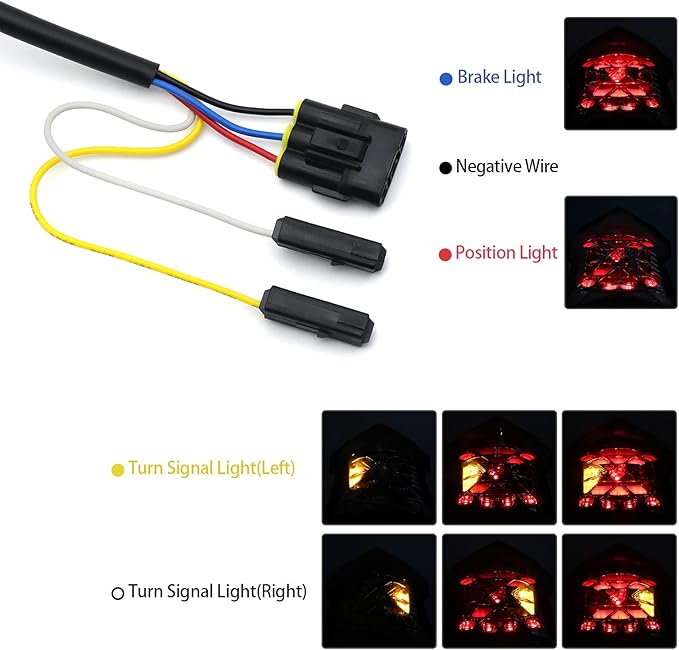 Integrated LED Taillight for 2017-2019 Kawasaki Ninja 650/650ABS/Z650,2017-2024 Z900/Z900 ABS/Z900SE,2020-2023 Z H2/Z H2 SE,Smoke Lens