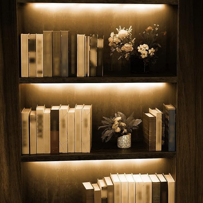 Under Cabinet LED Lighting Kit for Kitchen Cabinet Counters Shelf Closet. 6 PCS 12 Inches Light Strip with Adapter Switch Dimmer Extension Cable. Plug in. Dimmable. 1500 Lumen. Warm White 2700K