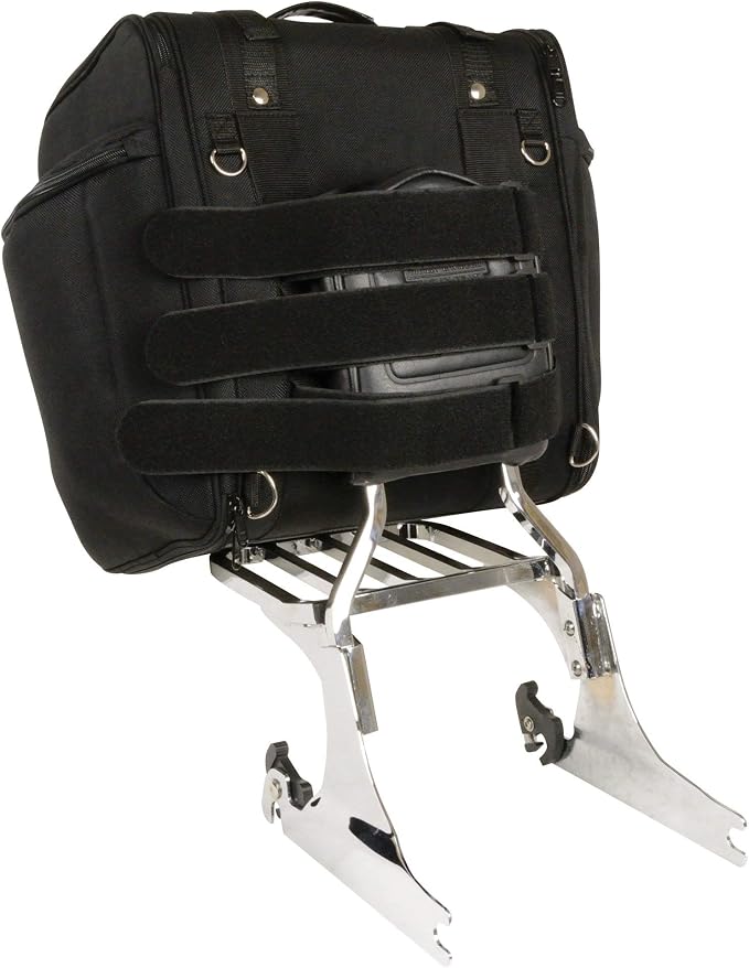 Milwaukee Leather MP8130 Medium Black Textile Motorcycle Back Rest Sissy Bar Rack Bag - Medium
