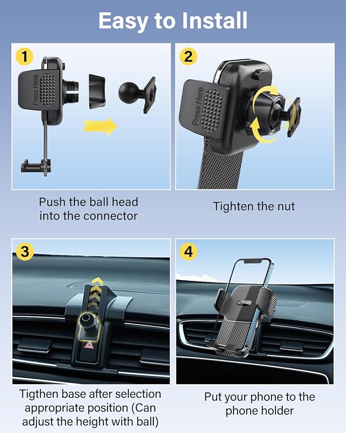 SKYLOTEC Car Phone Holder for Toyota Camry 2007 2008 2009 2010 2011 Accessories Automobile Cradles Phone Mount, Cell Phone Base Not Block Air Vent (Universal Holder)