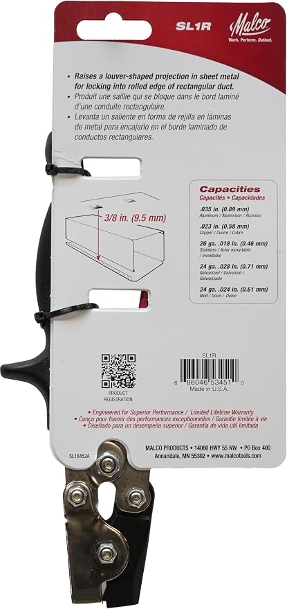Malco SL1R Snap Lock Punch, steel, red, black
