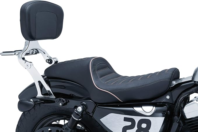 Kuryakyn 7097 Multi-Purpose Driver/Passenger Seat Backrest Component: Fixed Mounts for 2014-19 Harley-Davidson Sportster Motorcycles, 1 Pair, Chrome