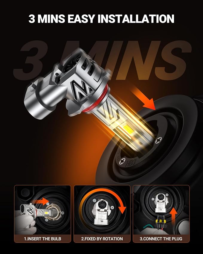SEALIGHT ππππ ππππ Light Bulbs Combo, 900% 88,000LM HB3/9005 HB4/9006 LED Bulb Super Bright, 1:1 Real Size, 6500K Cool White, 80000Hrs Long Lifespan, 3MIN Plug and Play, Pack of 4