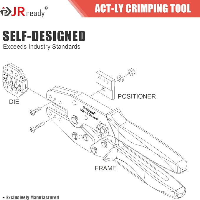 JRready ST2190 Deutsch Crimp Tool Kit, Open Barrel Crimper for Size 16 & 20 Stamped Contacts, 14-20 AWG, Work with DT DTM Series Connectors, with Pin Removal Tools for Terminal Repair & Installation