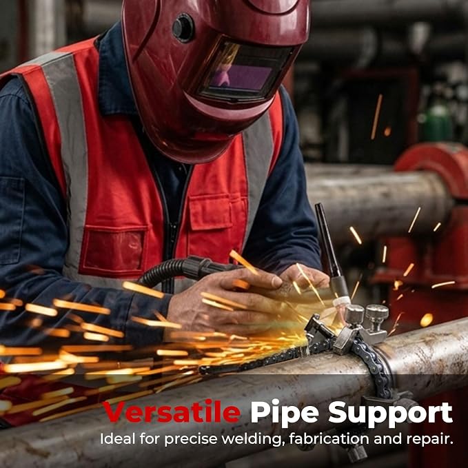Adjustable Pipe Alignment Chain Pliers Fits Pipes Up to 14" Diameter, 48" Replaceable Chain Clamp for Precise Alignment, Chain Grips Ideal for Welding & Maintenance