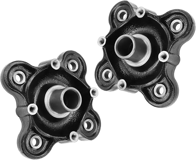 2 Pcs Rear Wheel Hub Machined Black Compatible With Polaris Ranger 900 1000 570-Full-Size Diesel HST Brutus Pro-XD GEM-eM1400 M1400-Gas