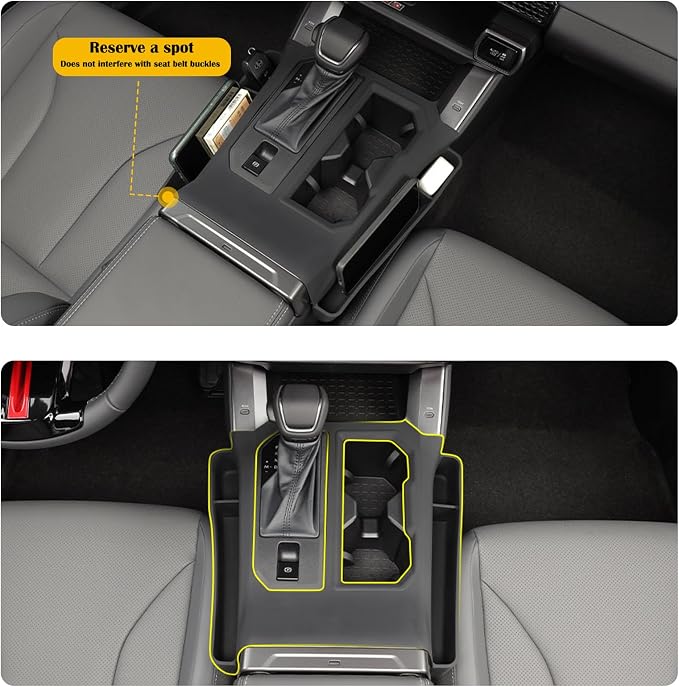 Console Silicone Storage Box Insert Compatible with Toyota 2026 RAV 4 XSE GR Sport Hybrid Limited XLE Woodland 2026 RAV 4 Interior Organizer Accessories