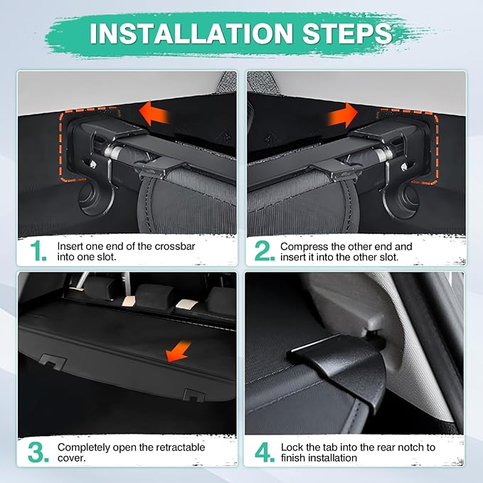 Powerty Cargo Cover for Mazda CX5 CX-5 2017-2024 2025 Accessories Retractable Trunk Cover Waterproof Trunk Security Cover Shielding Shade No Gap