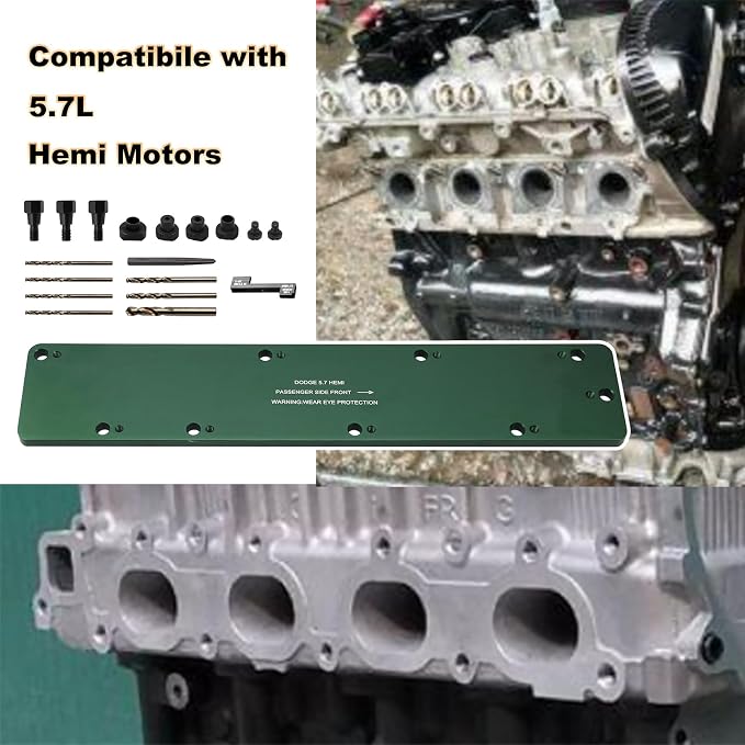 RYANSTAR RACING 71500 Exhaust Manifold Bolt Stud Drill Template Removal Tool Set Compatible with Dodge 5.7L Hemi Motors Manifold Installation and Replacement 71500 Exhaust Manifolds