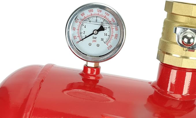 BLACKHORSE-RACING 5 Gallon Air Tire Bead Seater - 145PSI Blaster Tool Seating Inflator w/Gauge Car Truck ATV Tank Heavy Duty - Red