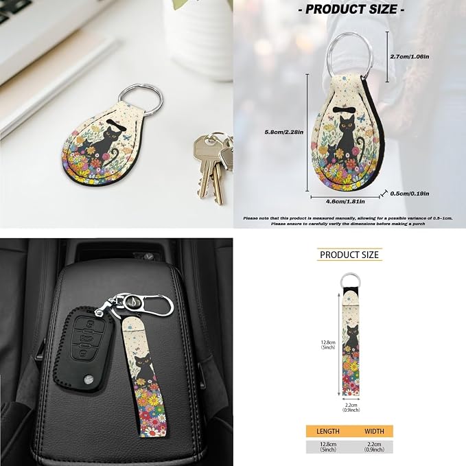 Cat Daisy Print 18Pcs Car Seat Cover Full Set Includes Auto Seat Covers Headrest Covers Steering Wheel Cover Safety Belt Pad Center Console Pad, Car Interior Accessories Set