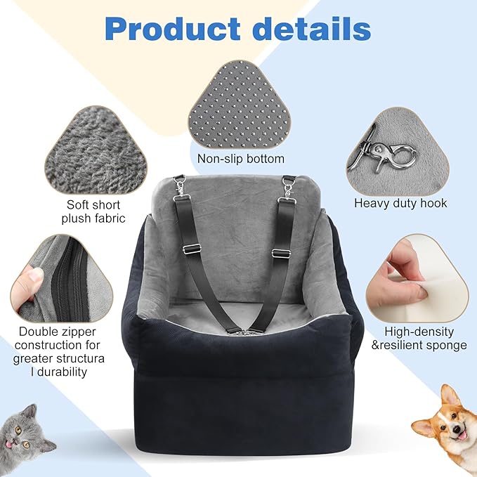 Elevated Dog Cat Car Safety Seat (Small Version)