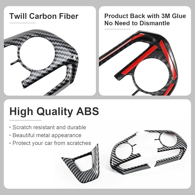 Carbon Fiber Steering Wheel Cover Compatible with Toyota Corolla 2020–2026 & Corolla Hatchback 2019–2026