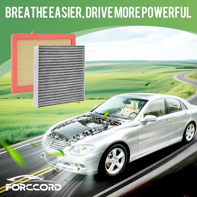 Engine & Cabin Air Filter Fit for 2018-2026 Chevrolet Chevy Equinox, 2018-2026 GMC Terrain Activated Carbon Cabin Filter Replace#CF11966 CA12260 Car Accessories