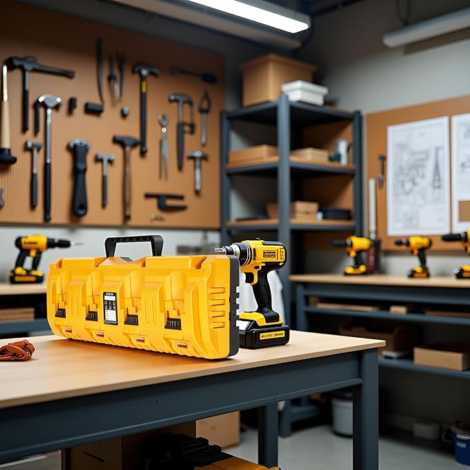 DCB104 Replacement for Dewalt Battery Charger Station, 4 Port Fast Rapid Charging Station with USB and Type-C Ports Compatible with All Dewalt 12V 20V Max Lithium Battery