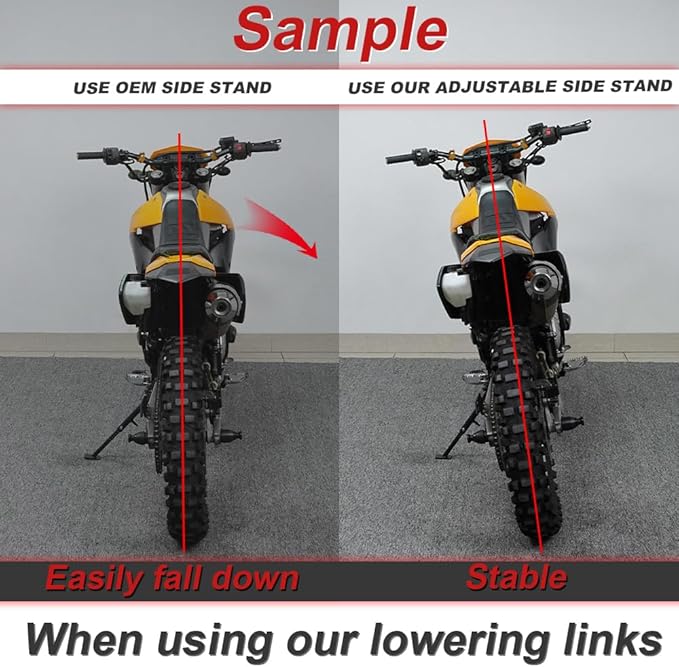 Xitomer Fit for KLX230 0-3 inch Adjustable Kickstand Compatible with KLX230 2020-2026 Kickstand Motorcycle Side Stand
