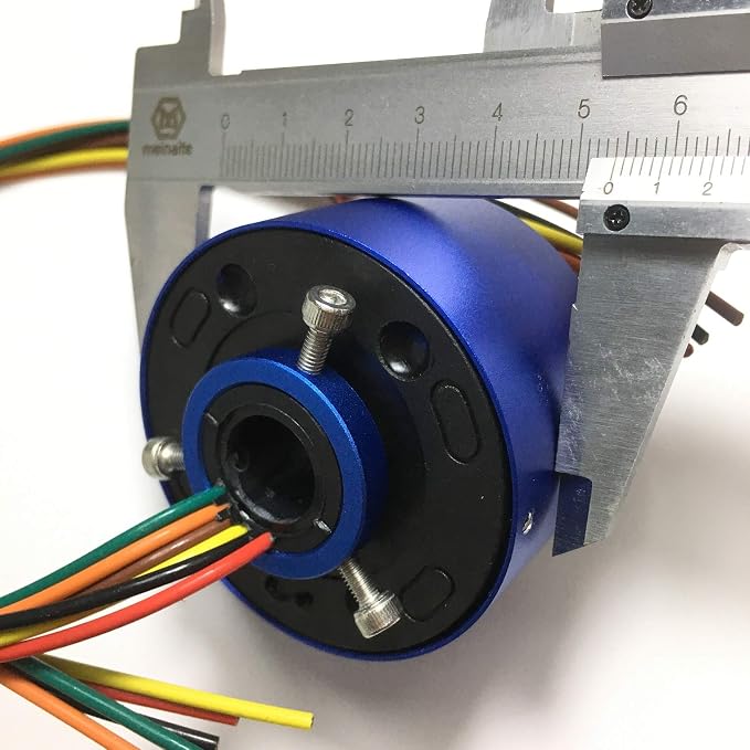Taidacent Slip Ring Rotary Electrical Contact 2/4/6/12 Wire Collector Ring Conductive Electric Motor Rotating Connector (6 Wire 10A Inner Hole 12.7mm OD 54mm)
