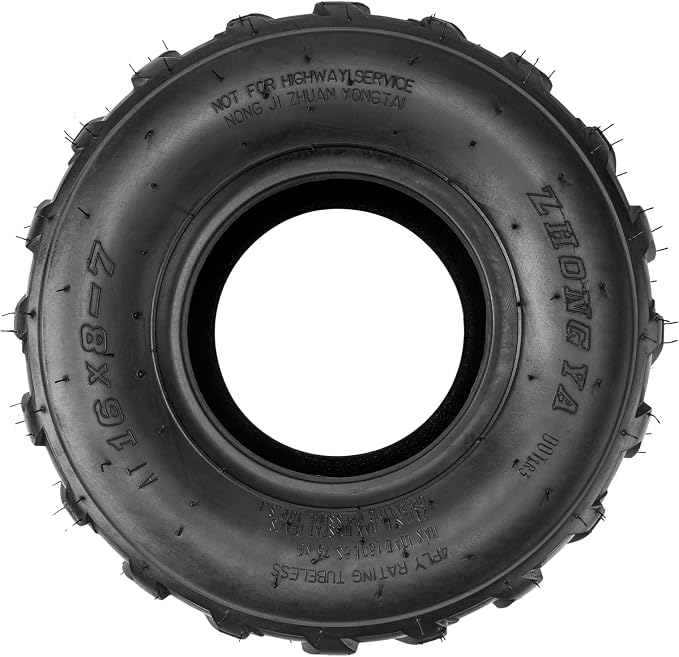 16x8-7 ATV Tires, 16x8-7 All Terrain Tires 4 PR, for Mud, Sand, and Off-Road Trails, 2 Pack Tubeless, Z-113