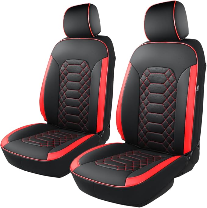 F150 Seat Covers Front Seats - Pickup Truck Seat Protectors for Ford 2015-2026 F150 SuperCrew & 2017-2026 F250/F350/F450 Super Duty Crew Cab, Durable Faux Leather Waterproo