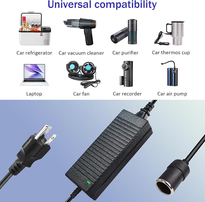 AC to DC Converter 12V 15A 180W Power Supply 110v to 12v converter Transformer Cigarette Lighter Socket Power Adapter for Air Compressor Car Refrige
