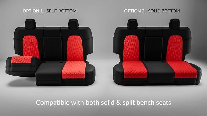 FH Group Custom Fit Car Seat Covers Specifically Made for 2020-2025 Tesla Model Y Faux Leather Water Resistant Automotive Seat Covers -Rear Set Solid White