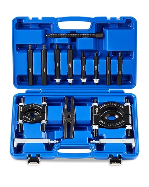 Bearing Puller Set, 5 Ton Capacity Bearing Separator, Pinion Wheel Bearing Removal Kit with 2" and 3" Jaws, Wheel Hub Axle Puller Set, Heavy Duty Bearing Splitter Tool Kit with Blue Case