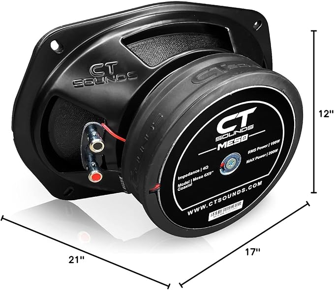 CT Sounds Meso 6x9” 400 Watt 2-Way Premium Coaxial Car Speakers, Pair