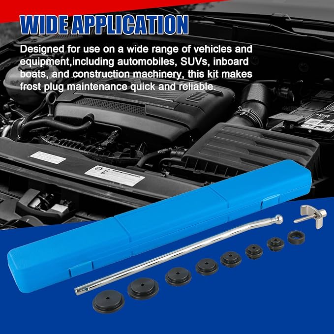 NYXOVA 10PCS Diesel Freeze Plug Installer & Remover Kit, Heavy-Duty Frost Plug Installation Tool Set for Engine Repair, Includes Storage Case
