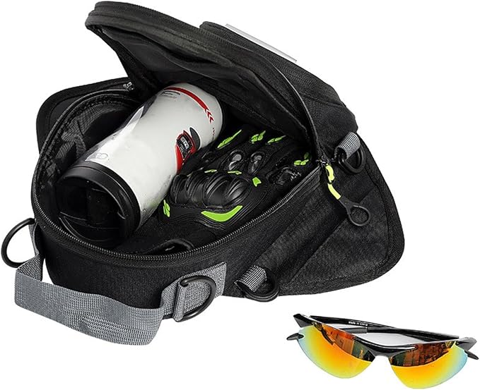 Rulbelok Nylon Motorcycle Tanks Bag with Touch Control Phone Pocket and Multiple Storage Compartments for Riders Motorcycle Tanks Bag Magnetic Waterproof