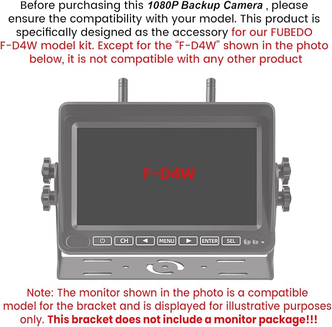 1080P Backup Camera only Fubedo F-D4W