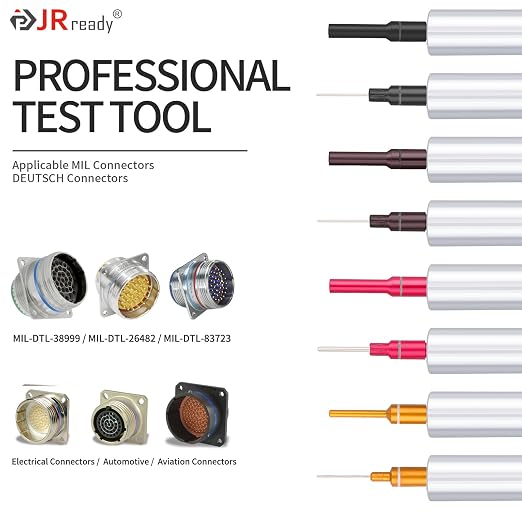 JRready ST5244-HT250 Retention Dynamometer Kit, HT250-3 Electrical Tension Tester Tool with Socket & Pin Tester Tips Provides The Correct Positioning for 20# 22# Contacts