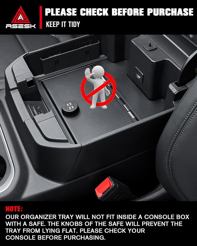 For 2019-2022 Chevy Silverado/GMC Sierra 1500& 2020-2023 Silverado/Sierra 2500HD 3500HD Center Console Armrest Organizer ABS Materials