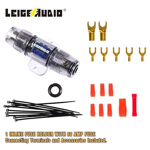 8 Gauge Subwoofer Wiring Kit Ture 8 AWG Amplifier Installation Wiring Kit - Car Amp Wiring Kit Helps You Make Connections and Brings Power to Your Radio, Subwoofer and Speakers