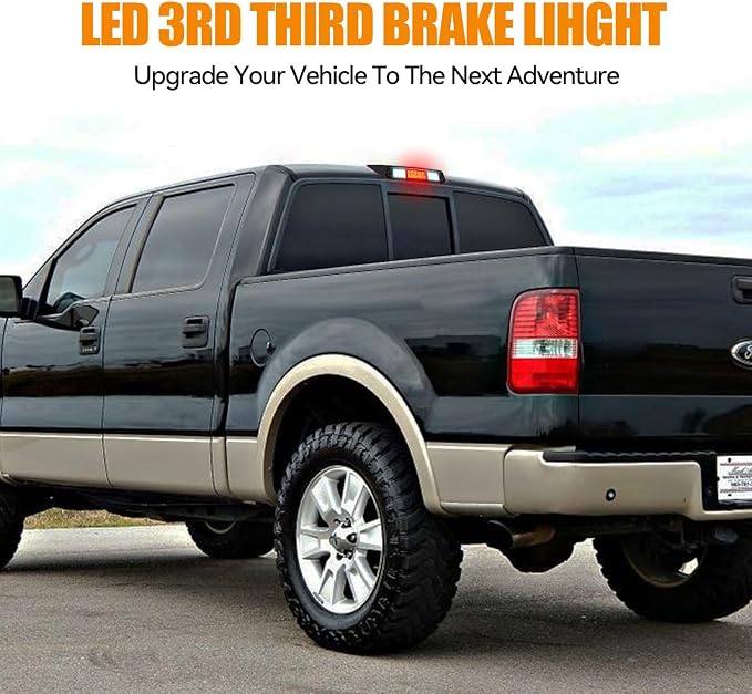 Third 3rd Brake Light LED for 2004 2005 2006 2007 2008 Ford F150, High Mount Rear Brake Lights Assembly for 04-08 F-150, Waterproof Center Cab Cargo Lamp Stop Light