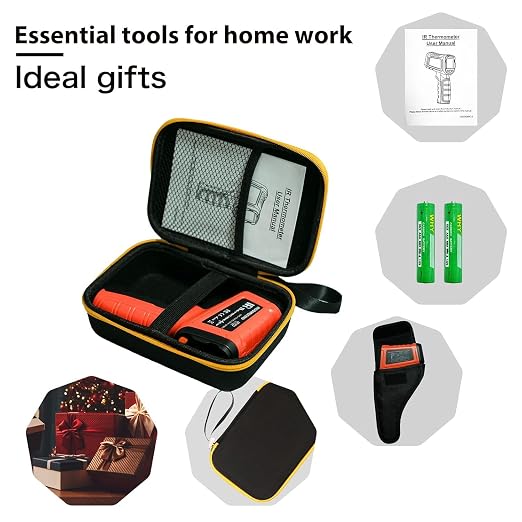 -58°F to 1796°F Infrared Thermometer Gun,Professional 50:1 | Ideal for HVAC, Engines & Equipment Inspection • 13-Point Laser Guidance • Fast 0.5s Response